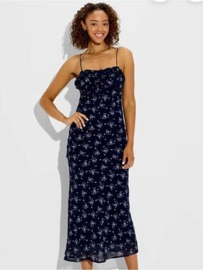 Target Wild Fable Navy Floral Maxi Dress